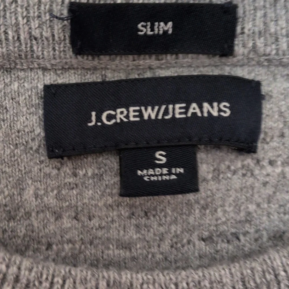 J Crew Mens Gray/White Marled Crew Neck Sweater Size S Cotton GUC - Picture 2 of 5